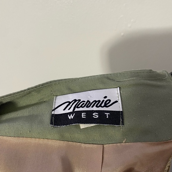 90s Green Marnie West Green Pencil Skirt Size 11/12 - Picture 6 of 6